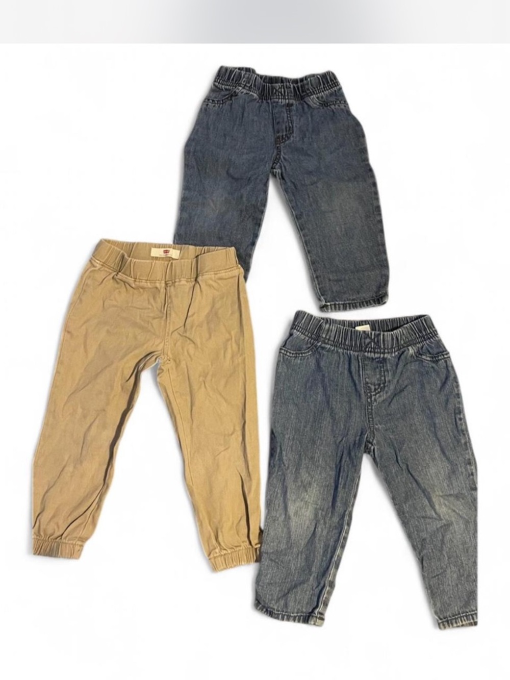 Kids Elastic-Waist Pull-On Pants - Blue Denim & Khaki